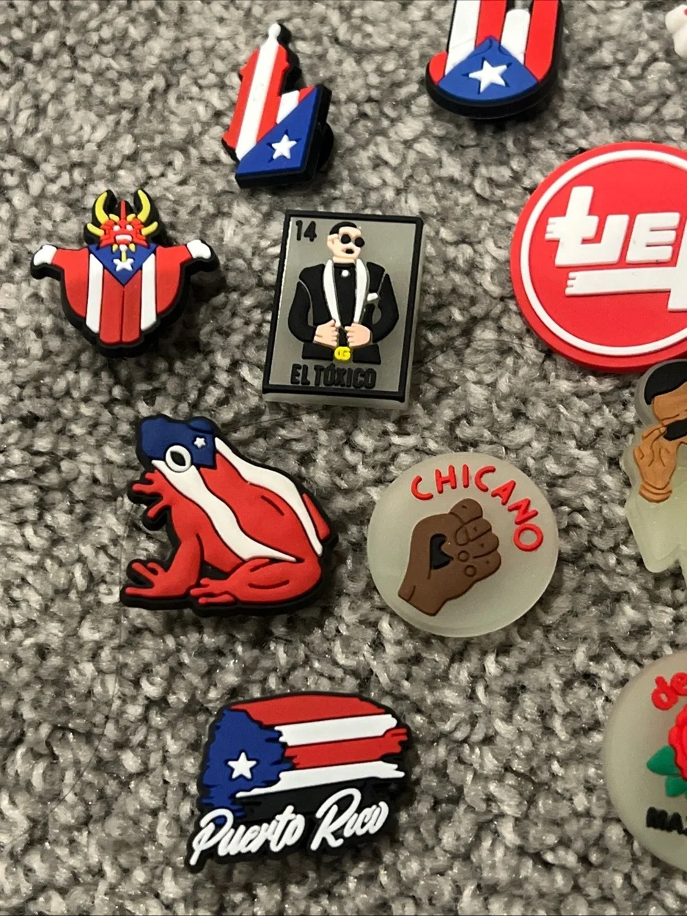 Assorted Puerto Rico Themed Rubber Key & Card Holder Charms - Puerto Rico themed